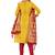 Yellow woven silk blend unstitched churidar dress-materials