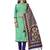 Green woven silk blend unstitched churidar dress-materials