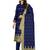 Navy-blue woven silk blend unstitched churidar dress-materials