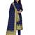 Navy-blue woven silk blend unstitched churidar dress-materials