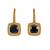 Jewelz gold-plated black stone drop earrings with crystal border