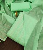 Green sequins chanderi unstitched churidar dress-materials