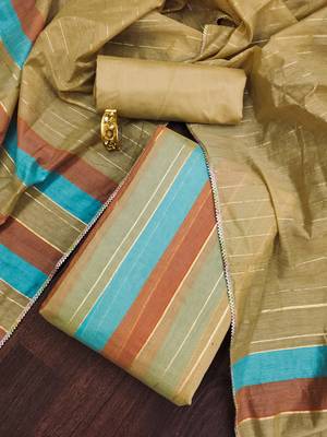 Multicolor woven silk blend unstitched churidar dress-materials 1