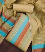 Multicolor woven silk blend unstitched churidar dress-materials