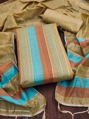 Multicolor woven silk blend unstitched churidar dress-materials 2