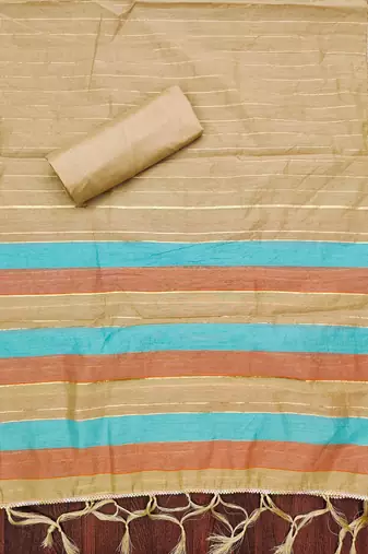 Multicolor woven silk blend unstitched churidar dress-materials