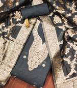 Grey woven cotton unstitched churidar dress-materials