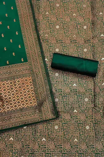 Mehendi woven silk blend unstitched churidar dress-materials