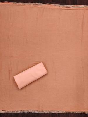 Peach woven jacquard unstitched churidar dress-materials 4