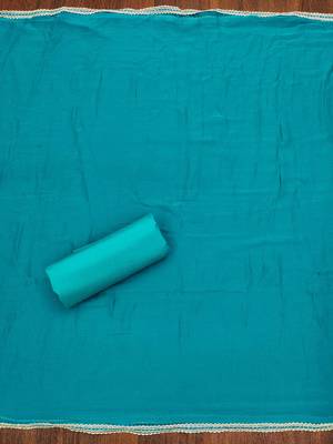 Sea-green woven jacquard unstitched churidar dress-materials 4