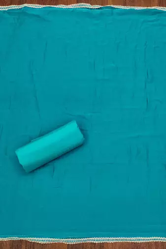 Sea-green woven jacquard unstitched churidar dress-materials
