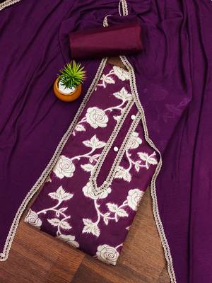 Burgundy woven jacquard unstitched churidar dress-materials 1