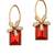 Jewelz gold-plated red stone earrings with crystal floral accents