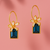 Jewelz gold-plated blue stone earrings with crystal floral accent