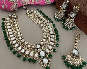 Indian long rani har with high quality kundan and small beads and mina work 1