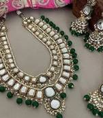 Indian long rani har with high quality kundan and small beads and mina work