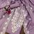 Lavender thread embroidery silk blend semi stitched churidar dress-materials