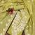 Lime thread embroidery silk blend semi stitched churidar dress-materials