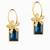 Jewelz gold-plated blue stone earrings with crystal floral accent