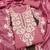 Pink thread embroidery silk blend semi stitched churidar dress-materials