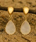 Jewelz gold-plated teardrop earrings with clear crystal charm