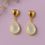 Jewelz gold-plated teardrop earrings with clear crystal charm