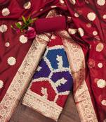 Multicolor woven organza unstitched churidar dress-materials