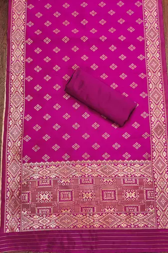 Pink woven silk blend unstitched churidar dress-materials