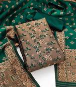 Mehendi woven silk blend unstitched churidar dress-materials