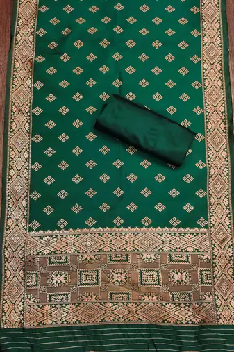 Mehendi woven silk blend unstitched churidar dress-materials