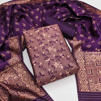 Wine woven silk blend unstitched churidar dress-materials 1