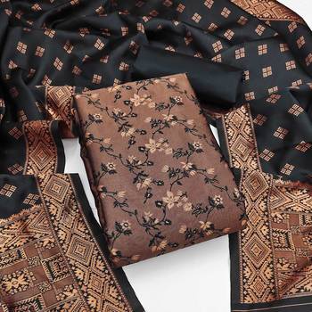 Black woven silk blend unstitched churidar dress-materials 1