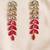 Jewelz gold-plated gradient leaf drop earrings in pink & crystal tones