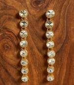 Jewelz gold-plated long drop earrings with linked round crystals