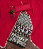 Black woven jacquard unstitched churidar dress-materials