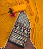 Black woven jacquard unstitched churidar dress-materials