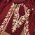 Maroon thread embroidery silk blend semi stitched churidar dress-materials