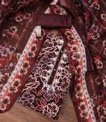 Maroon sequins organza semi stitched churidar dress-materials