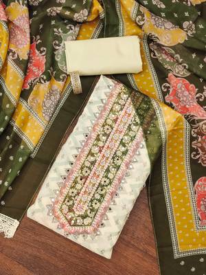 Multicolor digital print organza churidar dress-materials 1