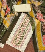 Multicolor digital print organza semi stitched churidar dress-materials