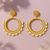 Jewelz handmade white & gold beaded hoop earrings