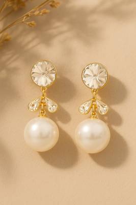 Jewelz crystal and pearl drop earrings 1