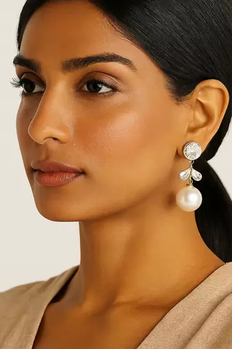 Jewelz crystal and pearl drop earrings
