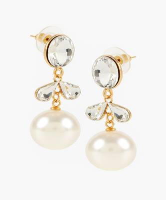 Jewelz crystal and pearl drop earrings 3