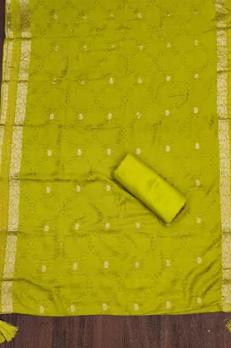 Off-white woven chanderi churidar dress-materials