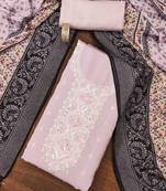 Lavender sequins silk blend semi stitched churidar dress-materials