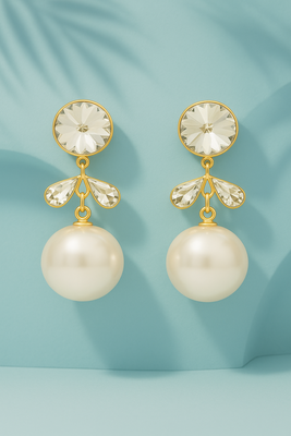 Jewelz crystal and pearl drop earrings 4