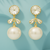 Jewelz crystal and pearl drop earrings