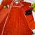 rust embroidered faux georgette gown dupatta
