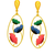 Jewelz gold-plated multicolor leaf drop earrings